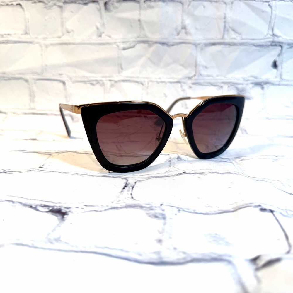 Authentic Prada Black and Gold Sunglasses